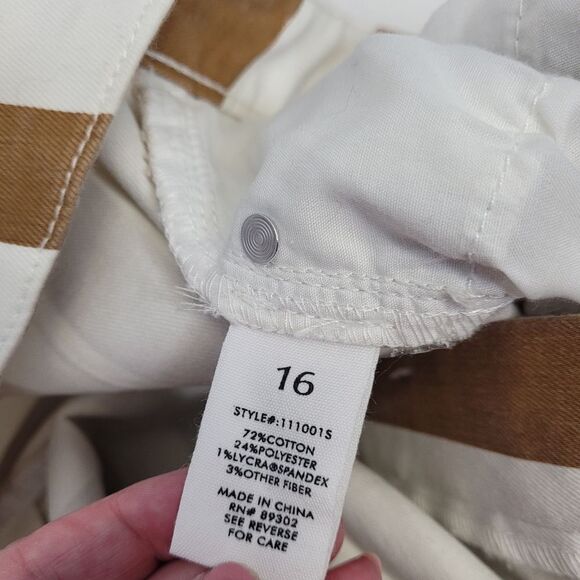 NEW ARULA brown and ivory striped Alden super flare high waist hippie‎ jeans 16 - Picture 11 of 16